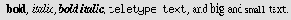 Элементы стиля шрифта: TT, I, B, BIG, SMALL, STRIKE, S и U